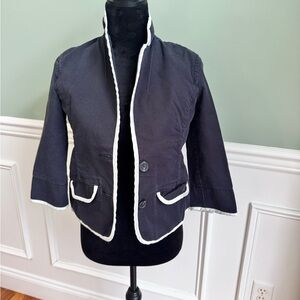 American Eagle Outfitters Black Blazer with White Trim